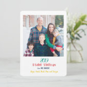 Minimale speldenlijst 2 Photo Holiday Card Feestdagenkaart (Staand voorkant)
