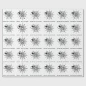Minimale Spider en SpiderWeb Happy Halloween Cadeaupapier (Vlak)