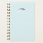 Minimale spiraalblauwe dagplanner planner (Voorkant)