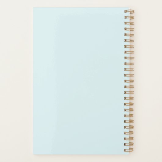 Minimale spiraalblauwe dagplanner planner (Achterkant)