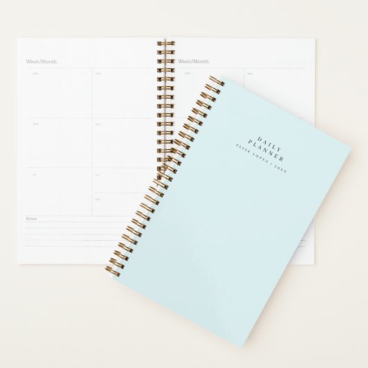 Minimale spiraalblauwe dagplanner planner (Display)