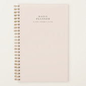 Minimale spirale Blush Roze Daily Planner (Voorkant)