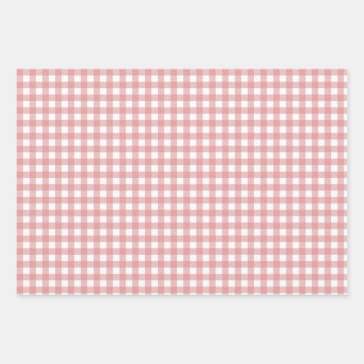 Minimale spoelroze en witte harten en strips inpakpapier vel (Voorkant 2)