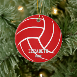 Minimale sporten Rood Groen Meisjes Jongens Volley Keramisch Ornament