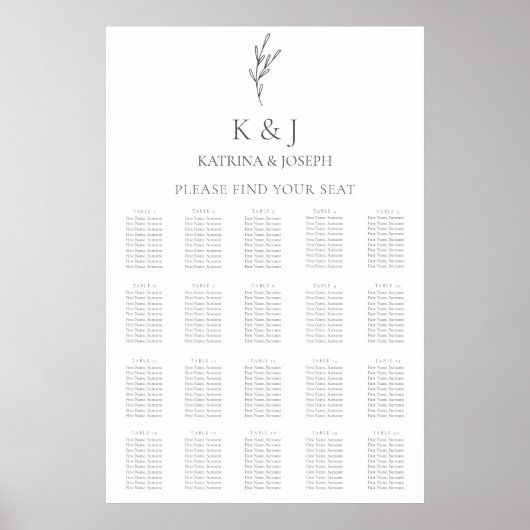 Minimale spreidingskaart voor legant monogram brui poster (Voorkant)