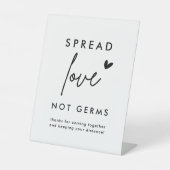 Minimale spreidingsliefde niet germs Distance Sign Reclamebord Met Voetstuk (Voorkant)