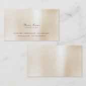 Minimale Staalval Pearly Ivory Delicate Script Vip Visitekaartje (Voorkant / Achterkant)