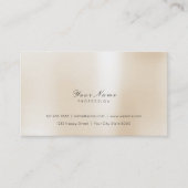Minimale Staalval Pearly Ivory Delicate Script Vip Visitekaartje (Voorkant)