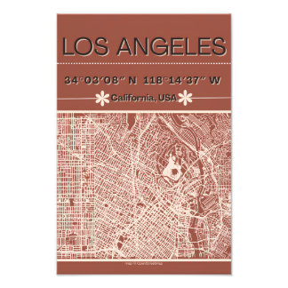 Minimale stadsplattegrond poster van Los Angeles