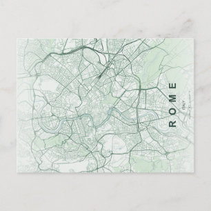 Minimale stadsplattegrond van Rome ansichtkaart Briefkaart