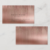 Minimale stalen koperroze goudmatrix Regen Blush Visitekaartje (Voorkant / Achterkant)