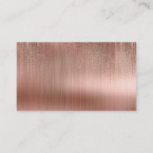 Minimale stalen koperroze goudmatrix Regen Blush Visitekaartje (Achterkant)