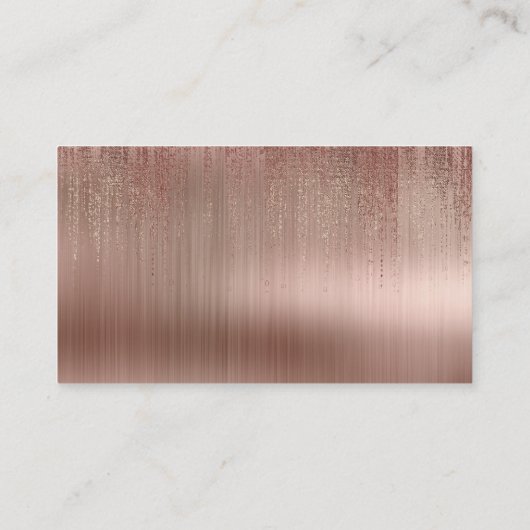 Minimale stalen koperroze goudmatrix Regen Blush Visitekaartje (Achterkant)