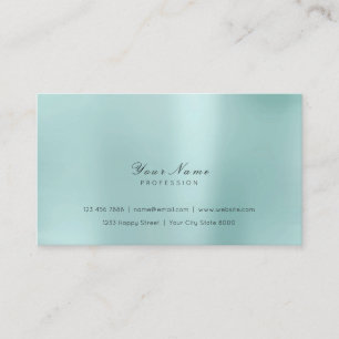 Minimale stalen voorkant Aqua Delicate Script Vip Visitekaartje