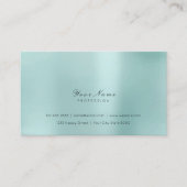 Minimale stalen voorkant Aqua Delicate Script Vip Visitekaartje (Voorkant)