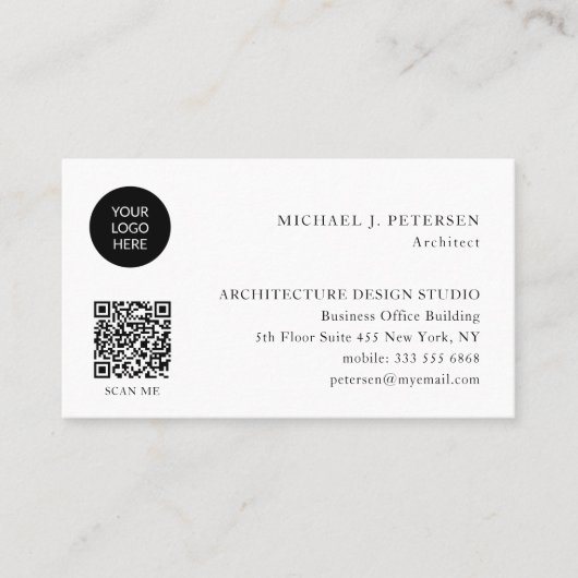 Minimale standaard aangepaste logo QR-code (eenvou Visitekaartje (Voorkant)