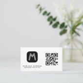 Minimale standaard aangepaste QR-code monogram Visitekaartje (Staand voorkant)