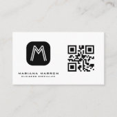 Minimale standaard aangepaste QR-code monogram Visitekaartje (Voorkant)