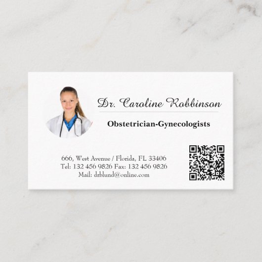 Minimale standaard aangepaste QR-code van fotoarts Visitekaartje (Voorkant)