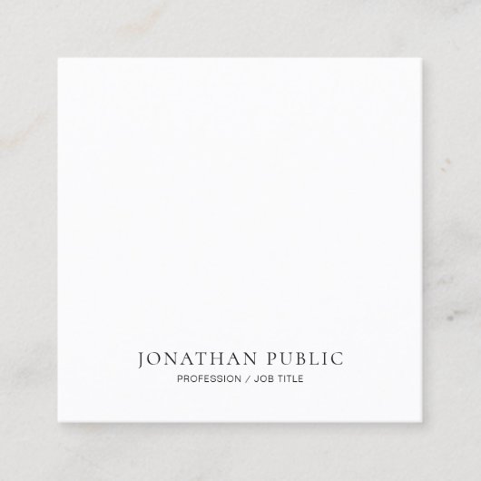 Minimale standaard moderne grafische vormgeving vierkante visitekaartje (Voorkant)