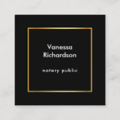 Minimale standaard moderne zwart- en Gold QR-code Vierkante Visitekaartje (Voorkant)