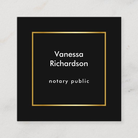 Minimale standaard moderne zwart- en Gold QR-code Vierkante Visitekaartje (Voorkant)