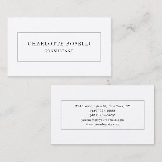 Minimale standaard Professional Premium Silk Visitekaartje (Voorkant / Achterkant)