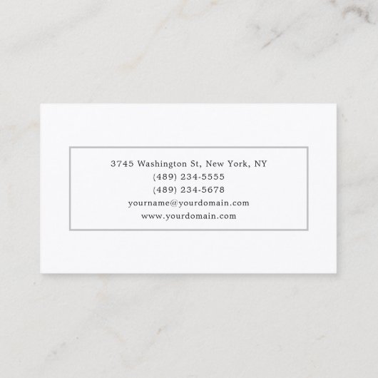 Minimale standaard Professional Premium Silk Visitekaartje (Achterkant)