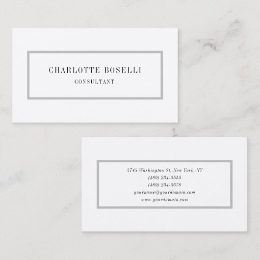 Minimale standaard Professional Premium Silk Visitekaartje (Voorkant / Achterkant)