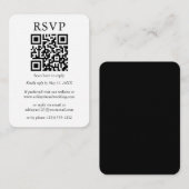 Minimale standaard zwarte RSVP voor bruiloft QR Informatiekaartje (Voorkant / Achterkant)