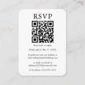 Minimale standaard zwarte RSVP voor bruiloft QR Informatiekaartje (Voorkant)
