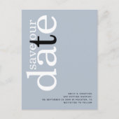 Minimale standaardblauwQR-codetekst opslaan datum Briefkaart (Voorkant)