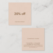 Minimale standaardkaart voor pastel-peach-vierkant vierkante visitekaartje (Voorkant / Achterkant)