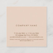 Minimale standaardkaart voor pastel-peach-vierkant vierkante visitekaartje (Achterkant)