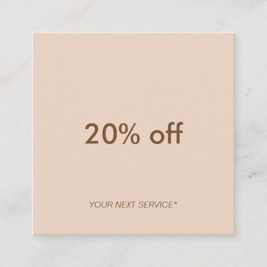 Minimale standaardkaart voor pastel-peach-vierkant vierkante visitekaartje (Voorkant)