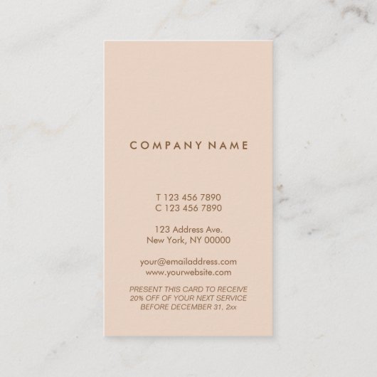 Minimale standaardpasteelPerzier verticale korting Visitekaartje (Achterkant)