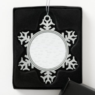 Minimale Star-achtergrond - wit Tin Sneeuwvlok Ornament