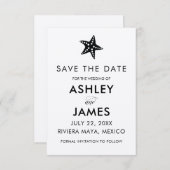 Minimale Starfish Save the Date Wedding, Kraft (Voorkant / Achterkant)