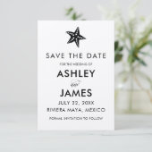 Minimale Starfish Save the Date Wedding, Kraft (Staand voorkant)