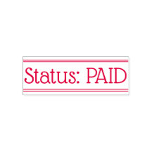 Minimale "status: BETAALD" Rubberstempel