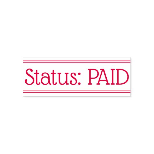 Minimale "status: BETAALD" Rubberstempel Zelfinktende Stempel (Design)