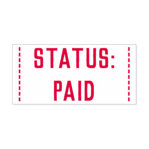 Minimale "STATUS: BETAALDE" Rubber Stempel