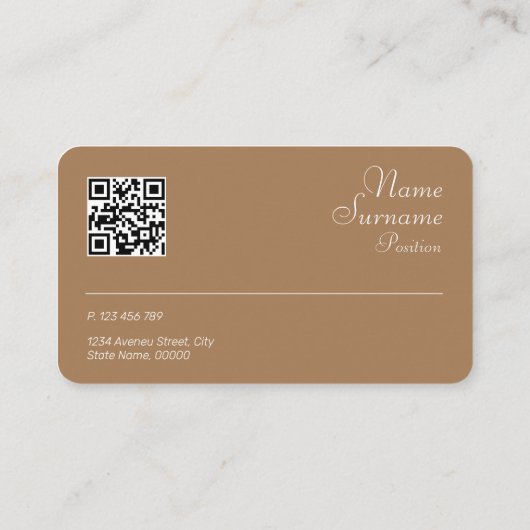 Minimale steenfotobeige QR-Visitekaartje Visitekaartje (Achterkant)
