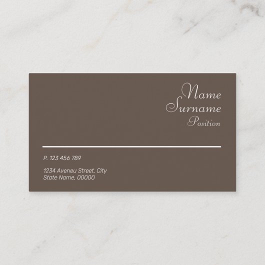 Minimale steenfotografie bruin Visitekaartje (Achterkant)