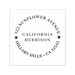 Minimale ster | Moderne ronde retouradres Zelfinktende Stempel