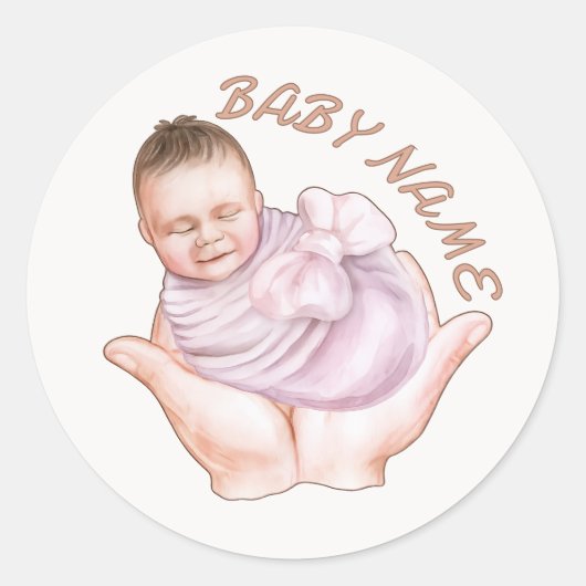 Minimale sticker voor pasgeboren welkomst envelop (Voorkant)