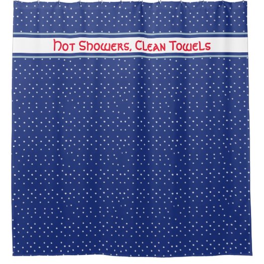 Minimale stijl Blauw wit, aangepaste naam Shower C Douchegordijn (Voorkant)