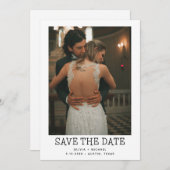 Minimale stijl | Eén foto slaat de datum op Save The Date (Voorkant / Achterkant)