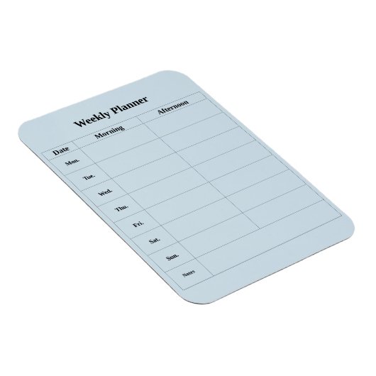 Minimale stijl Engels Weekplanner Magneet (Rechterzijde)