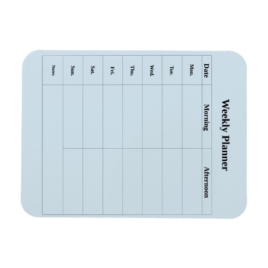 Minimale stijl Engels Weekplanner Magneet (Horizontaal)